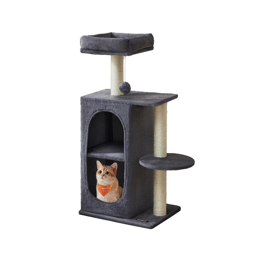 Kleiner Kratzbaum mit zwei Höhlen und Plattform für mehrere Katzen - Image 2