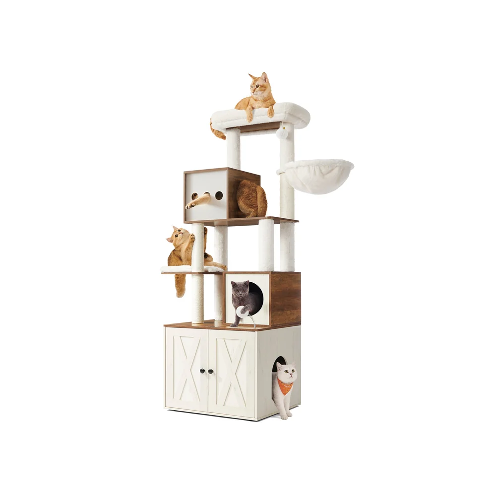 Kratzbaum, Katzenbaum mit Katzenklo-Schrank - Image 3