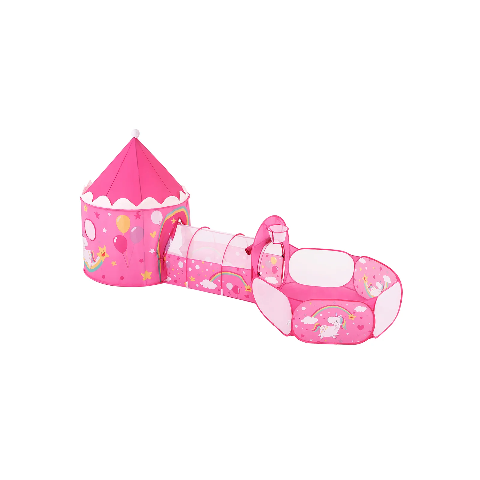 3-in-1 Spielzelt für Kinder Pink