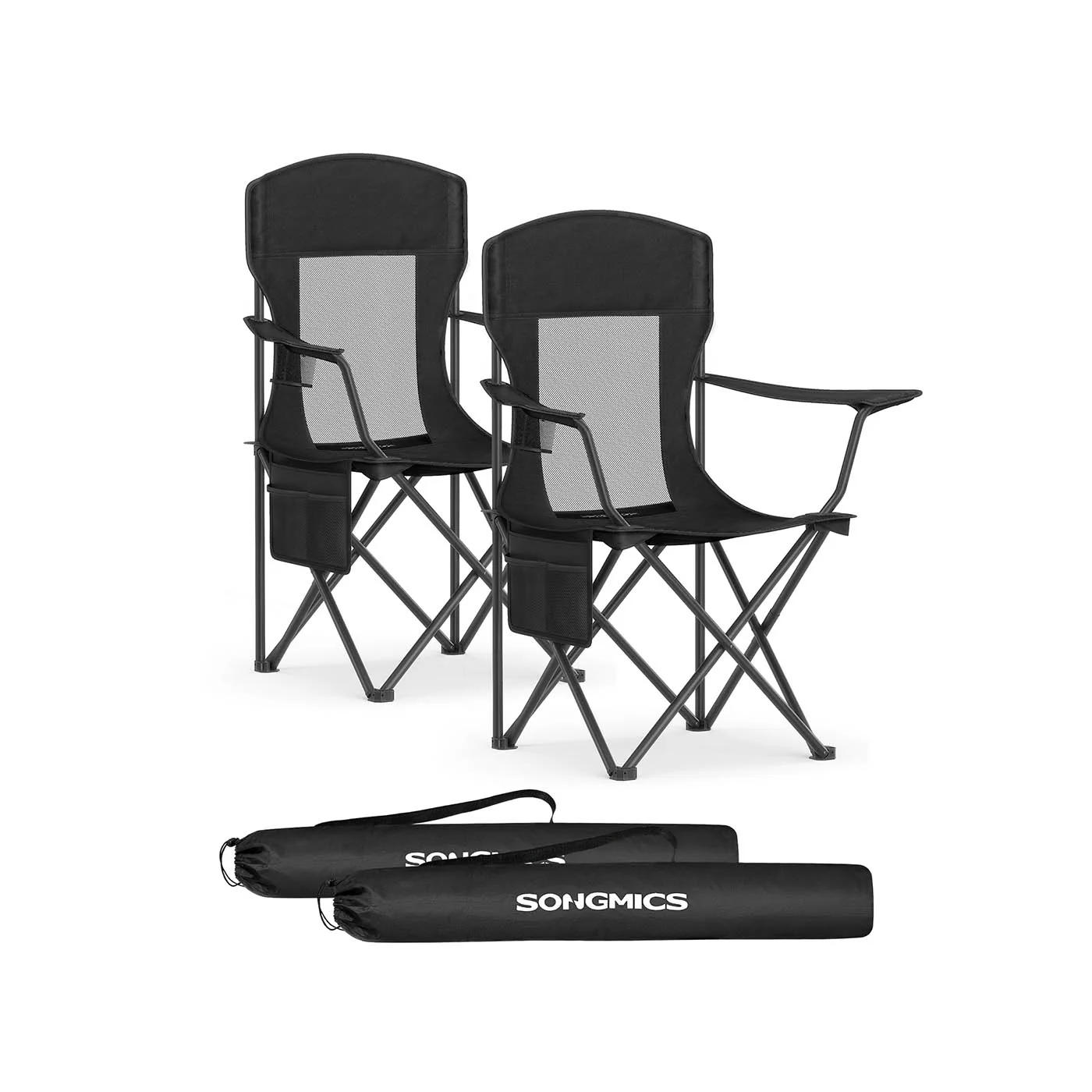 Campingstuhl 2er Set mit verstellbaren Armlehnen