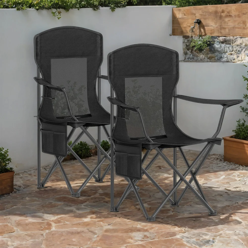Campingstuhl 2er Set mit verstellbaren Armlehnen