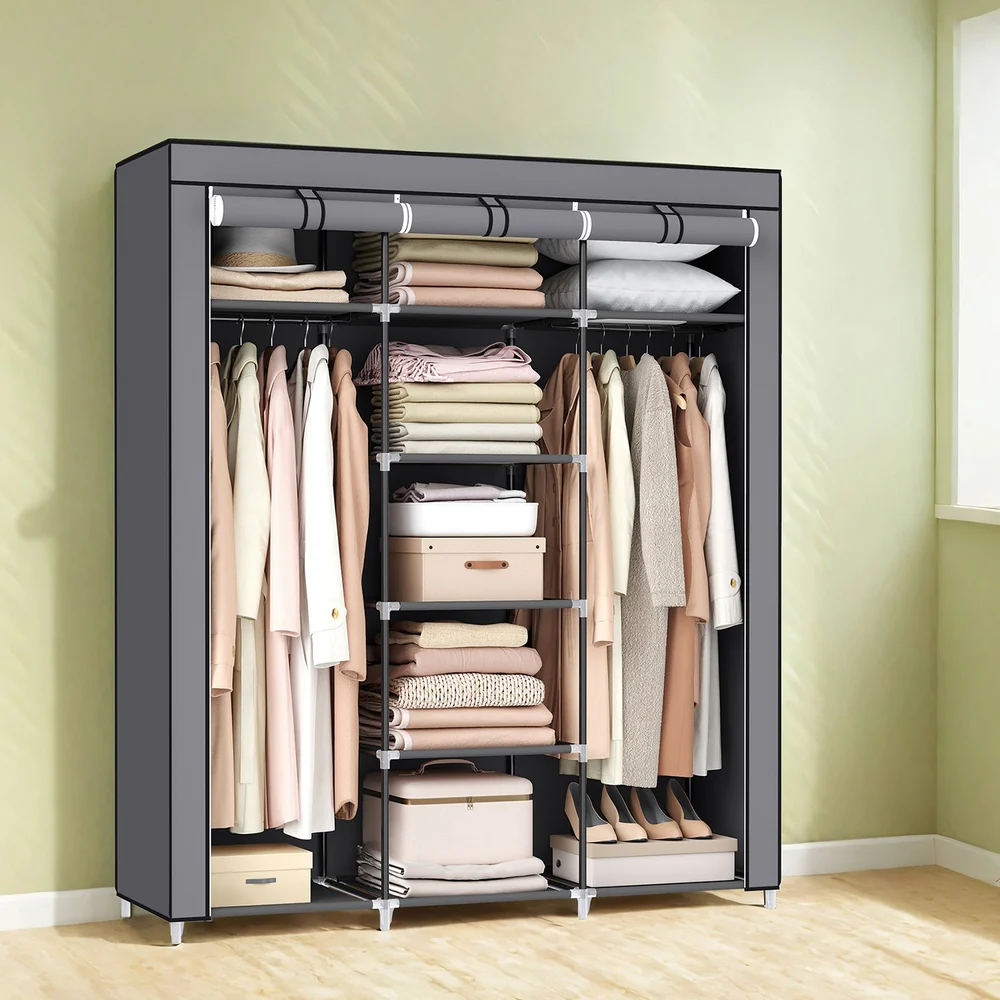 Faltbarer Stoff-Kleiderschrank mit Aufbewahrungstaschen - Image 2