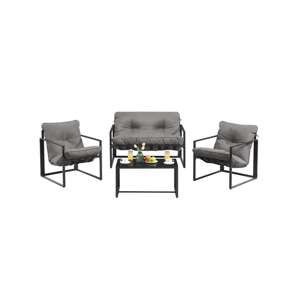 Gartenmöbel Set mit 2 Stühlen,1 Tisch und 1 Bank für Balkon - Image 2