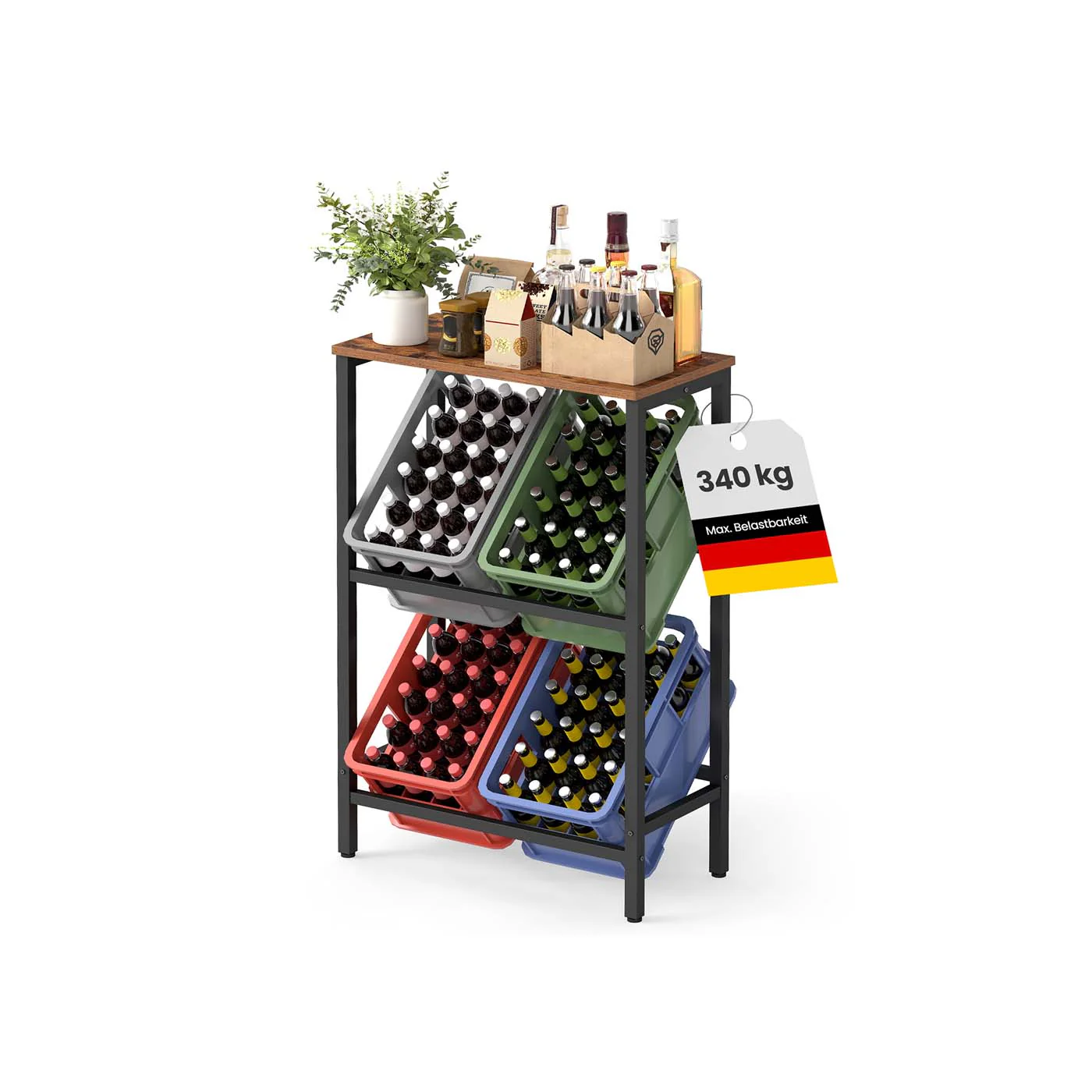 Getränkekistenregal 2 Ebenen hohe Tragkraft vielseitig nutzbar - Image 2