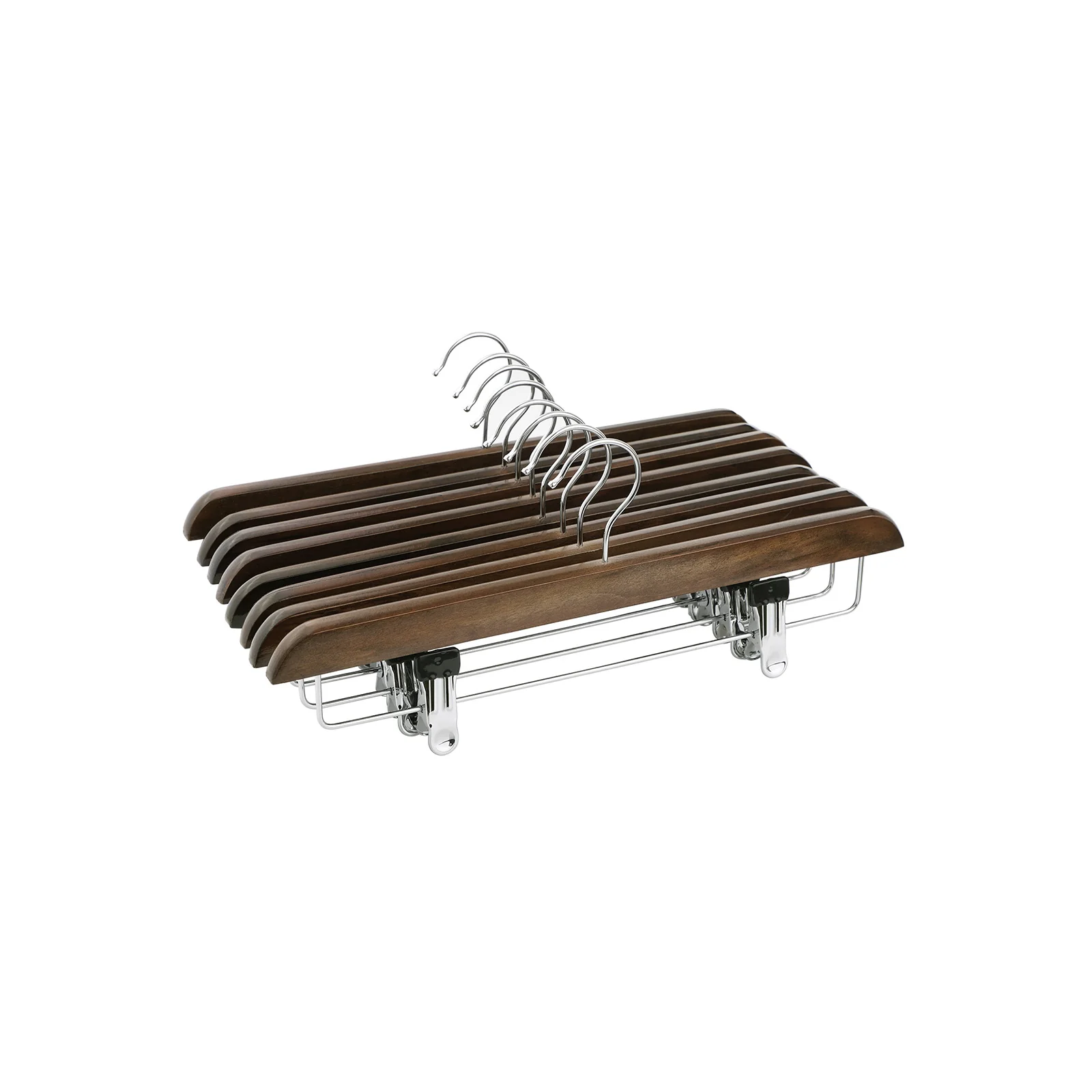 Kleiderbügel aus Schima-Holz mit verstellbaren Clips - Image 3