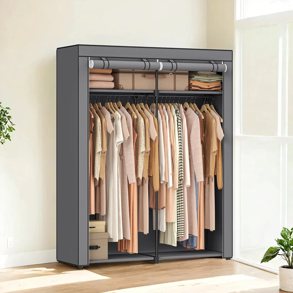 Kleiderschrank mit 2 Kleiderstangen faltbar - Image 2