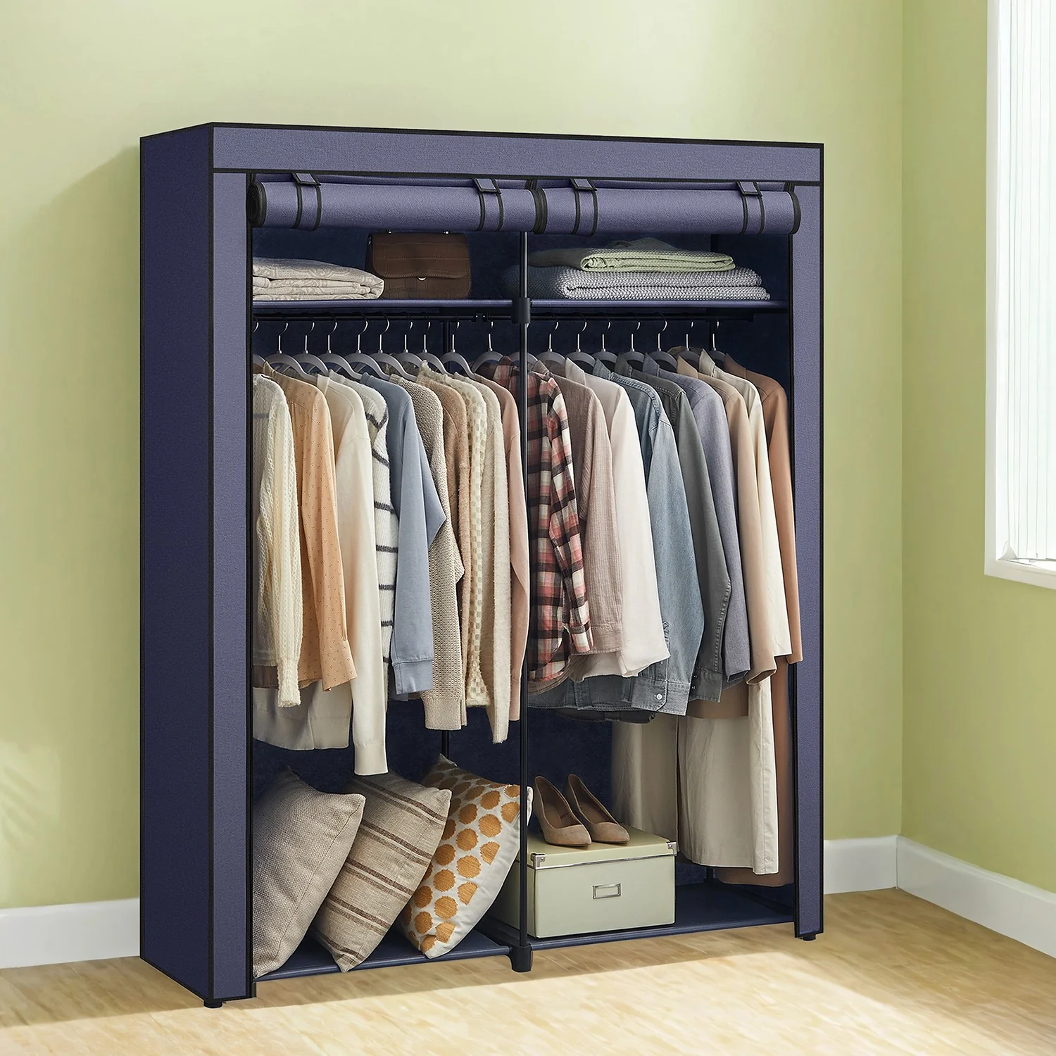 Kleiderschrank mit 2 Kleiderstangen faltbar - Image 3