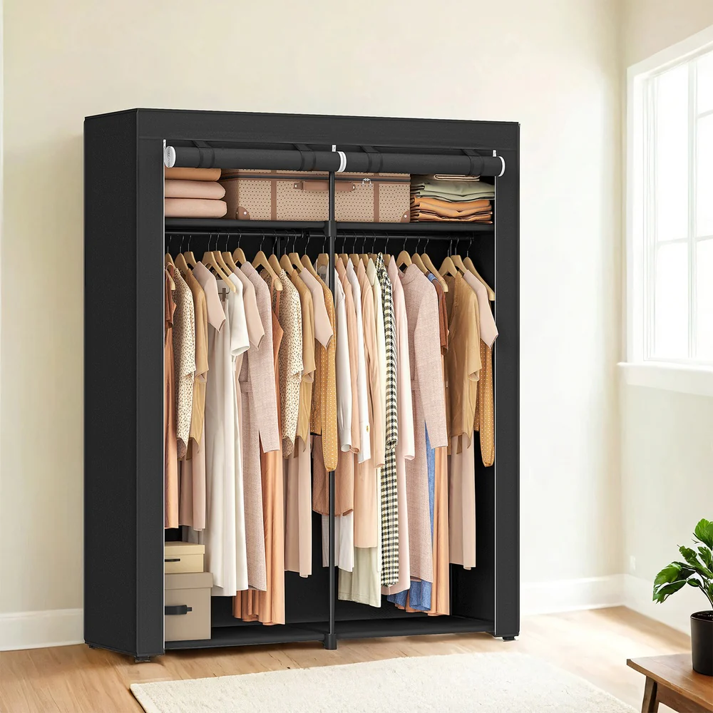 Kleiderschrank mit 2 Kleiderstangen faltbar - Image 4