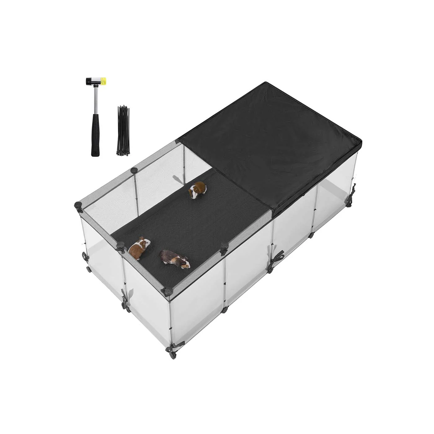 Kleintiergehege mit transparenten Platten und wasserdichtem Stoffboden - Image 2