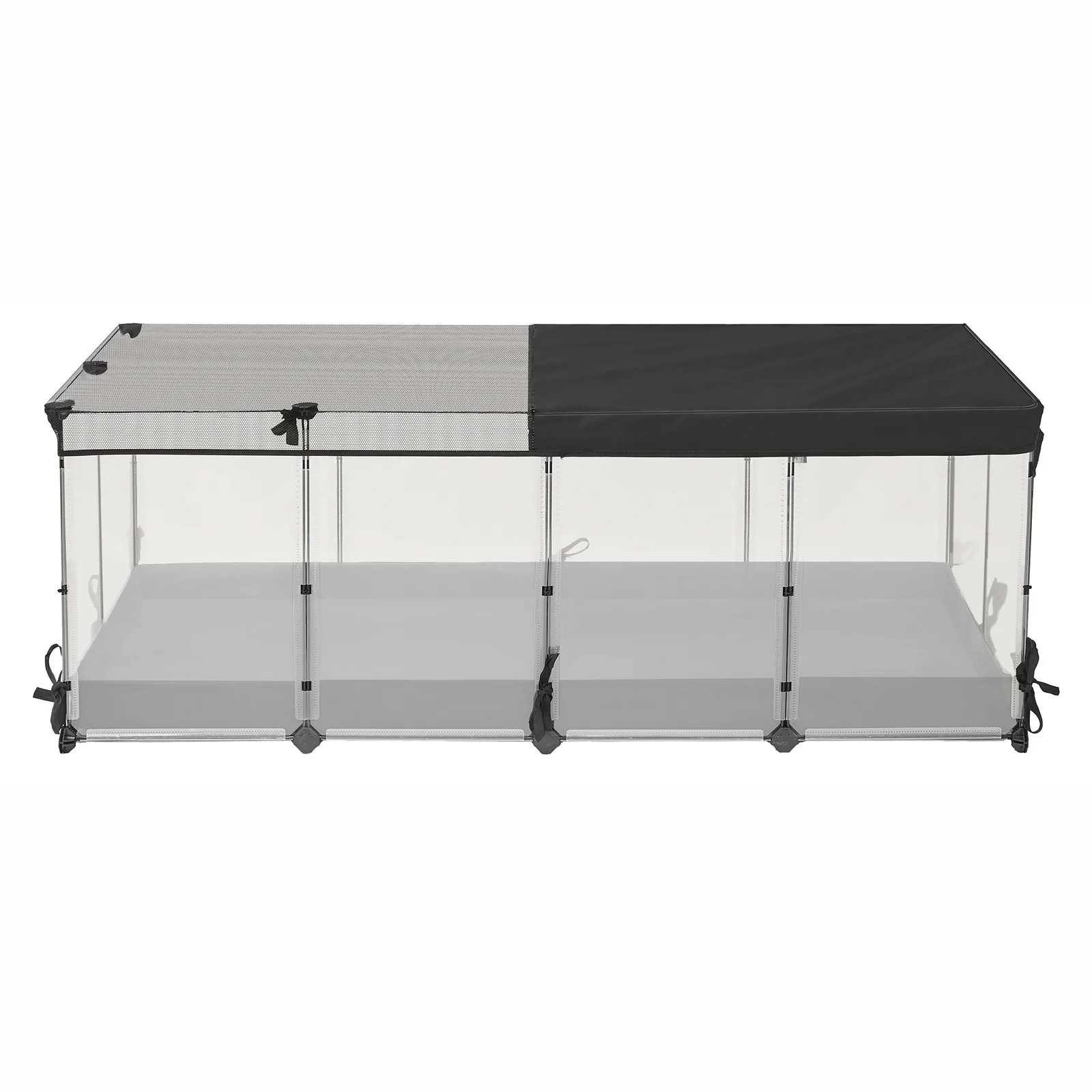 Kleintiergehege mit transparenten Platten und wasserdichtem Stoffboden