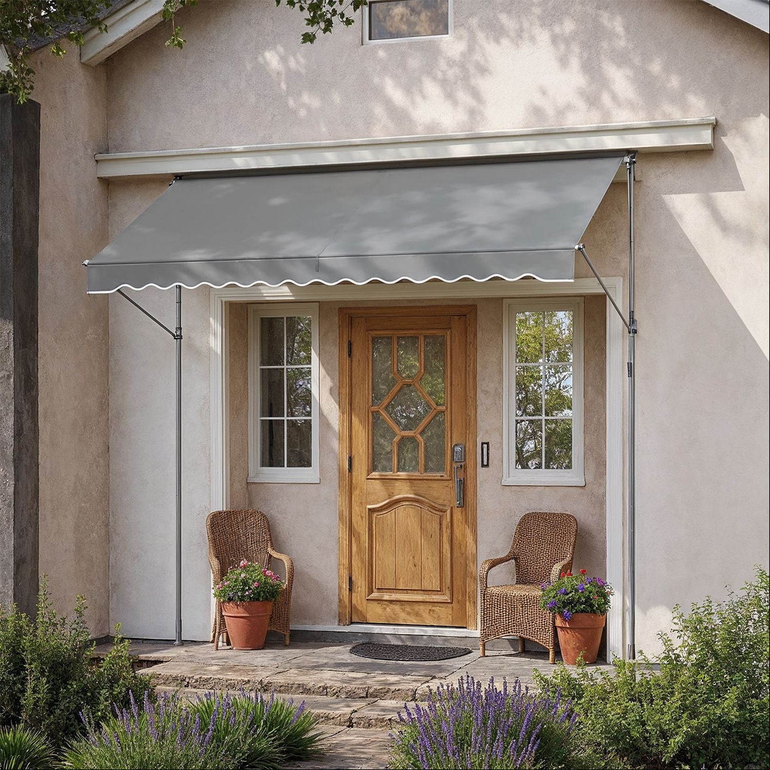 Klemmmarkise mit Handkurbel für Sonnenschutz - Image 4