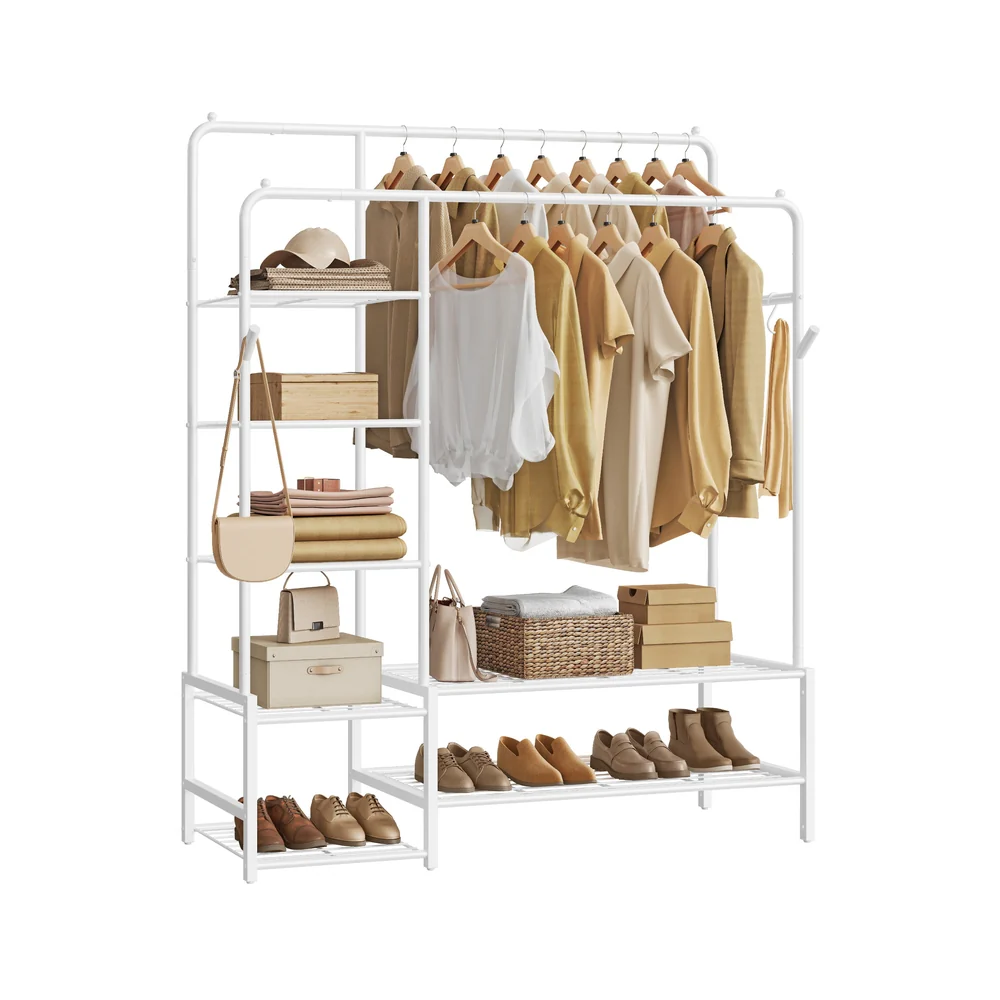 Offener Kleiderschrank mit Metallrahmen und mehreren Ebenen - Image 3