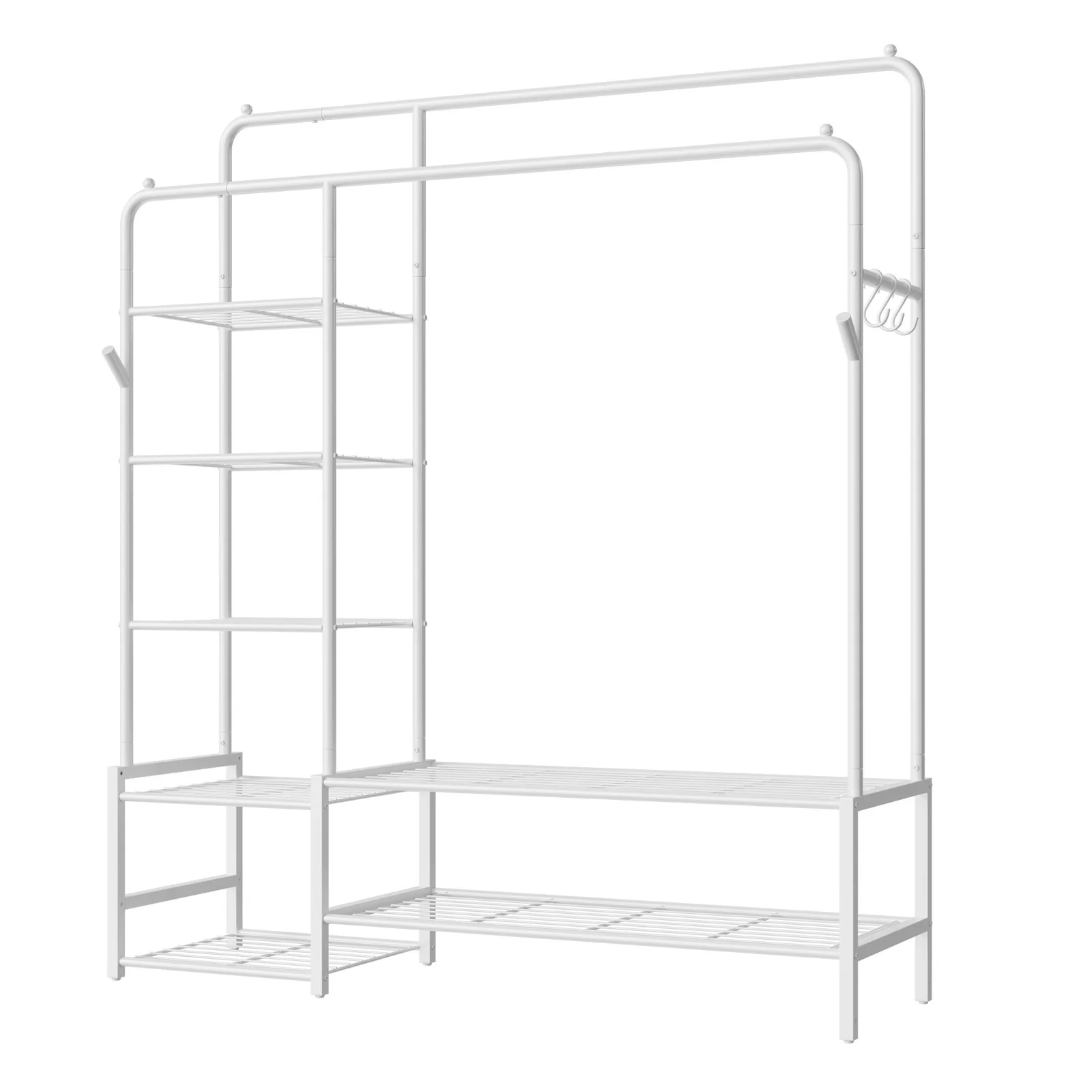 Offener Kleiderschrank mit Metallrahmen und mehreren Ebenen - Image 3