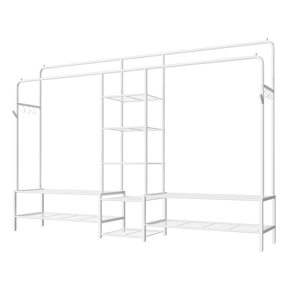 Offener Kleiderschrank mit Metallrahmen und mehreren Ebenen - Image 4