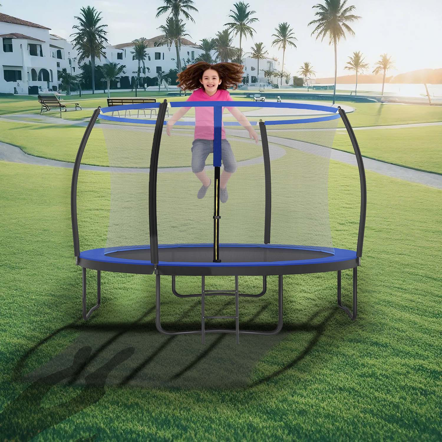 rundes Gartentrampolin mit Sicherheitsnetz - Image 3