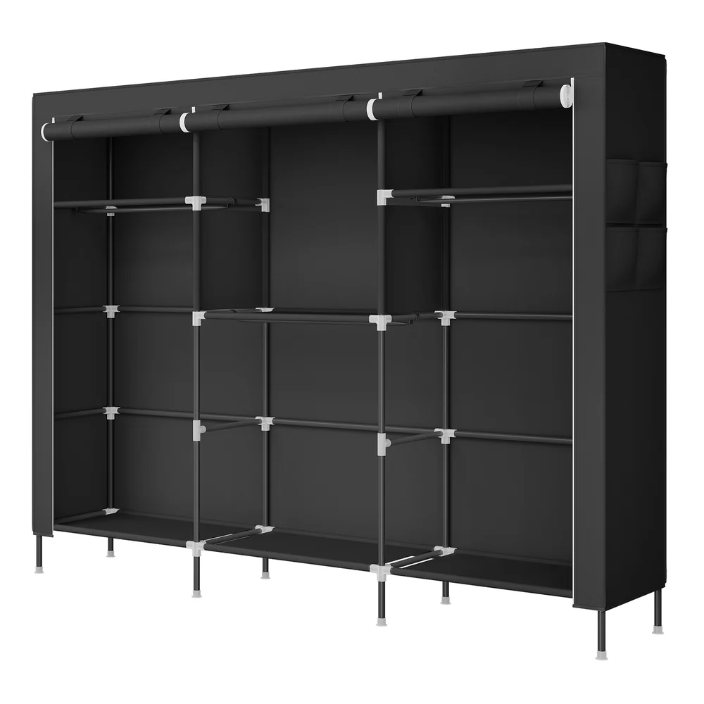Stoffkleiderschrank mit Kleiderstange und praktischen Ablagen - Image 2