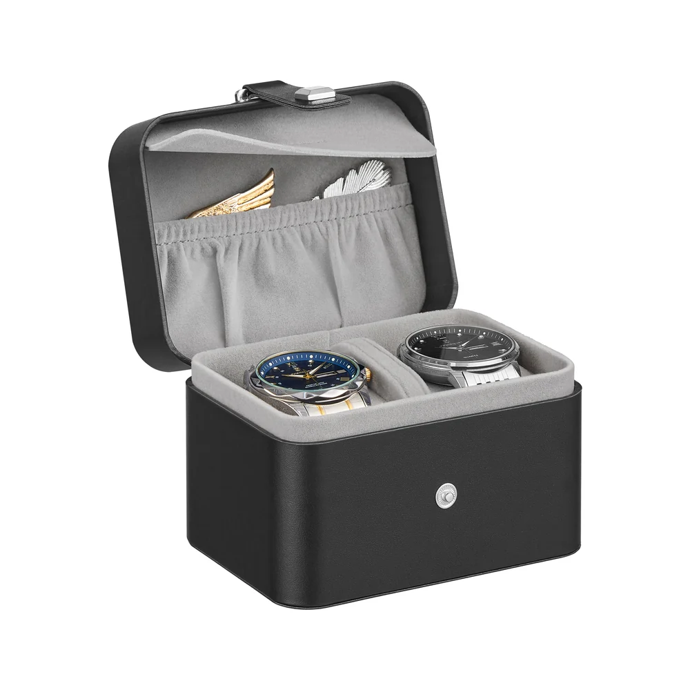 Uhrenbox mit zwei Fächern und weichem Innenfutter