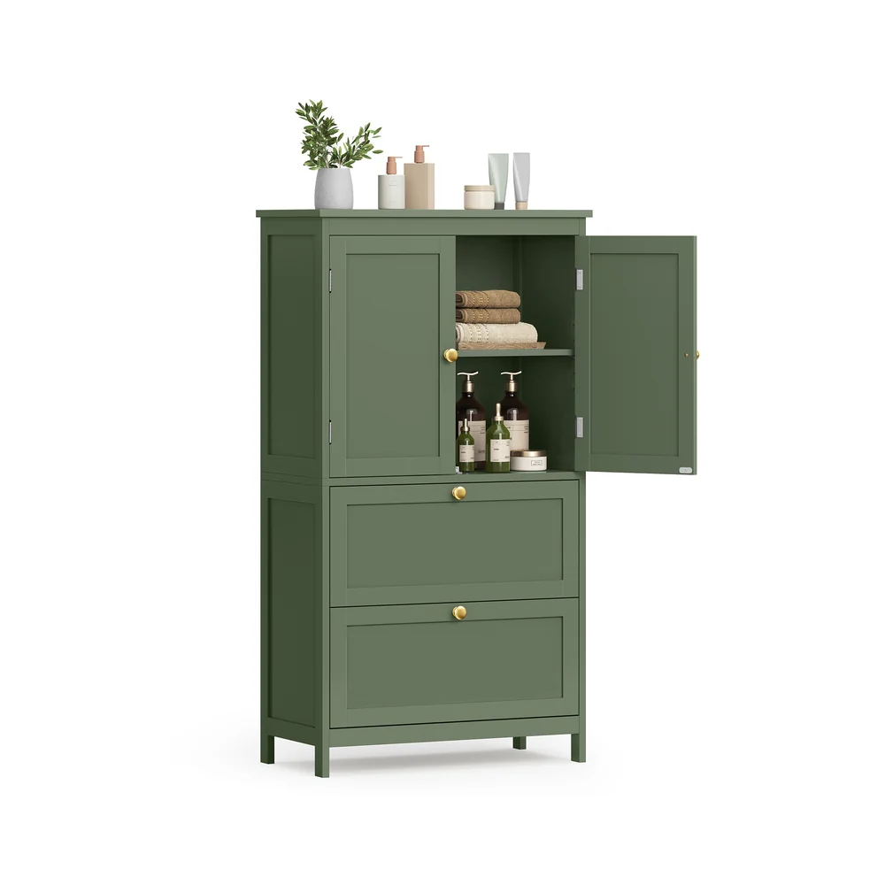 Badezimmerschrank 30 x 60 x 110 cm mit 2 Türen und 2 Schubladen - Image 4