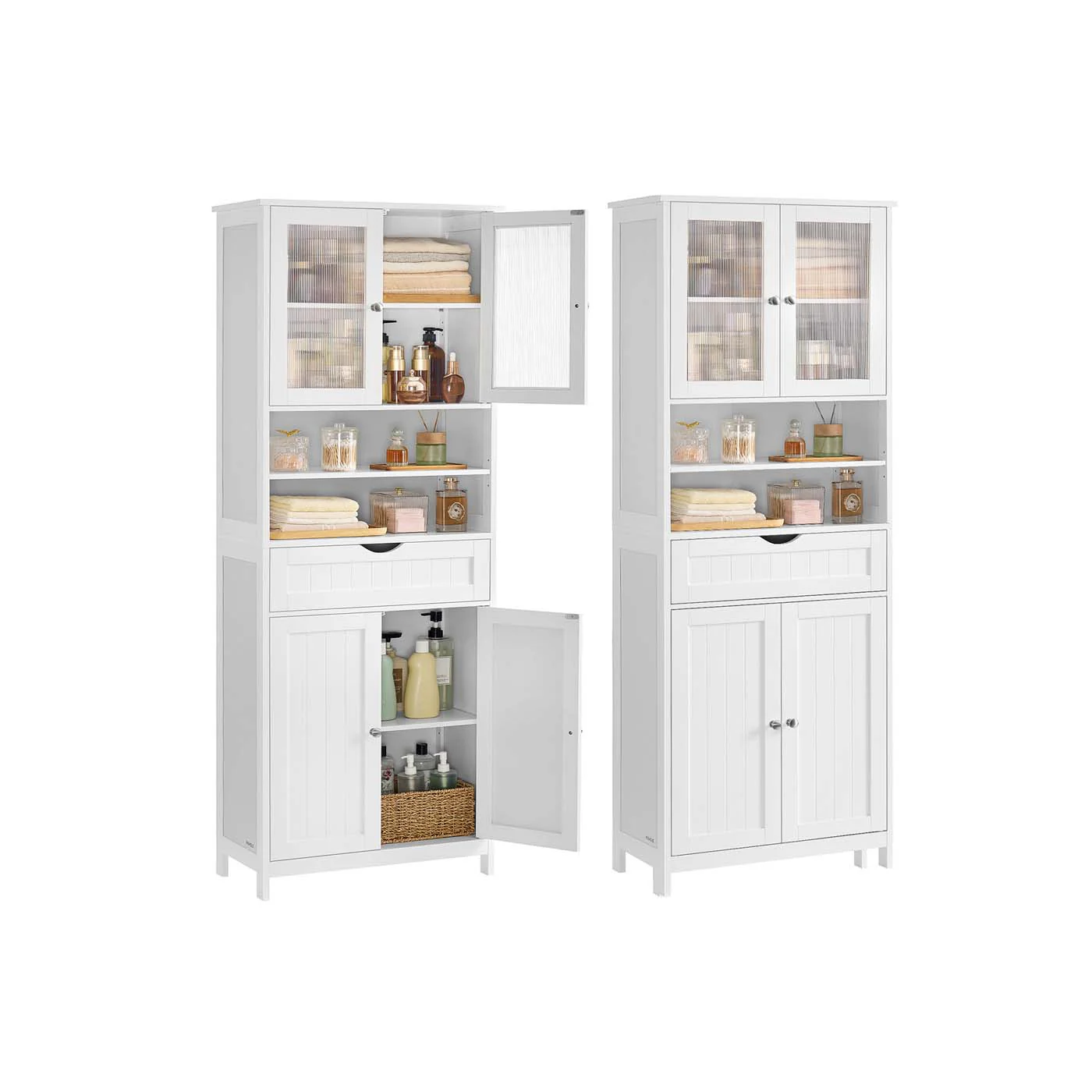 Badschrank mit Ablagen Schublade und offenen Fächern - Image 2