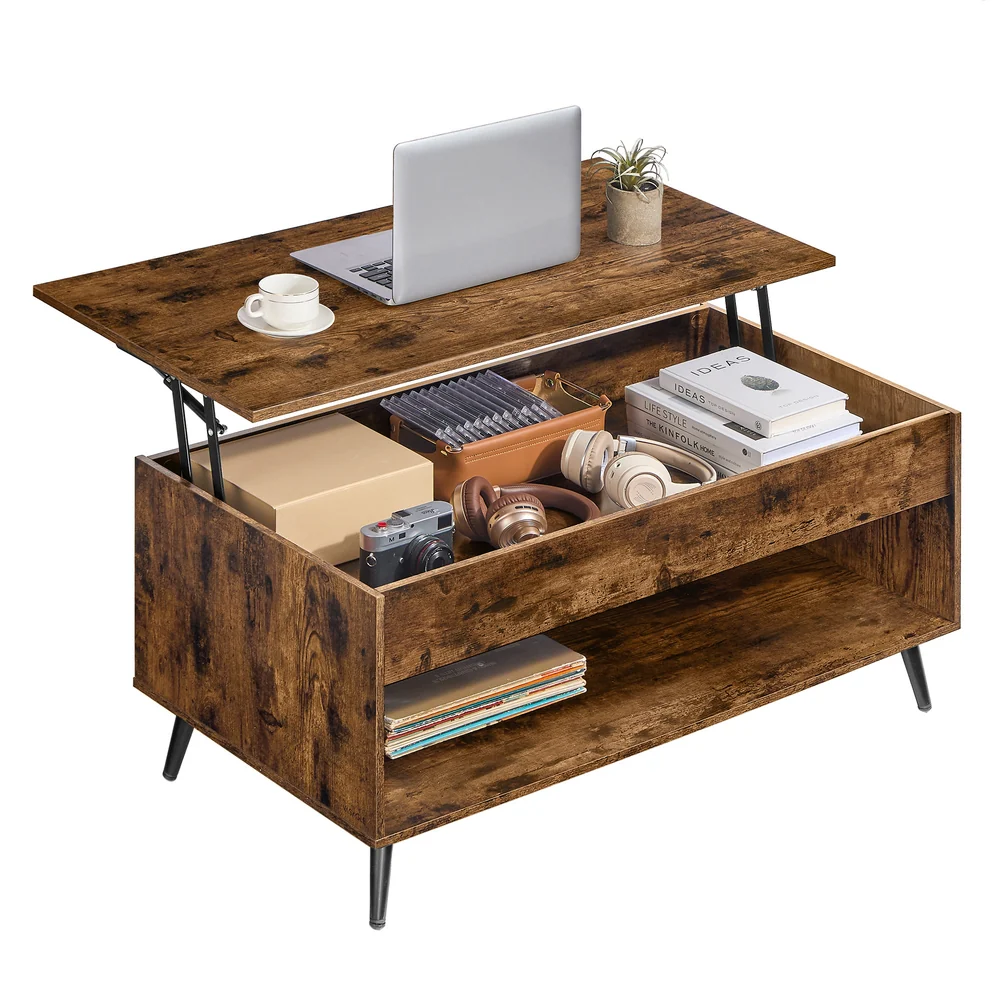 Höhenverstellbarer Couchtisch mit Schubladen und Fächern - Image 3