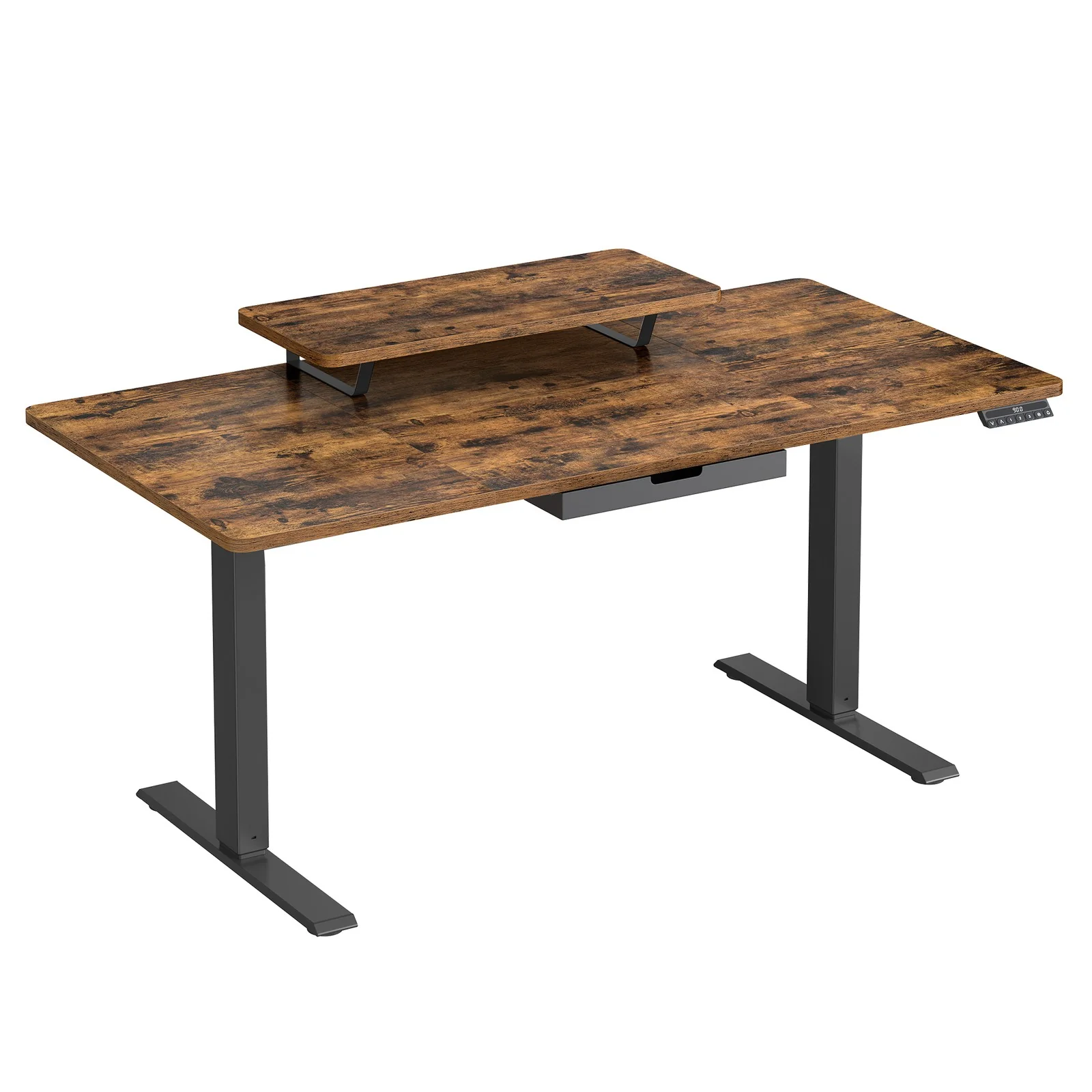 Höhenverstellbarer Schreibtisch mit Monitorständer und USB - Image 2