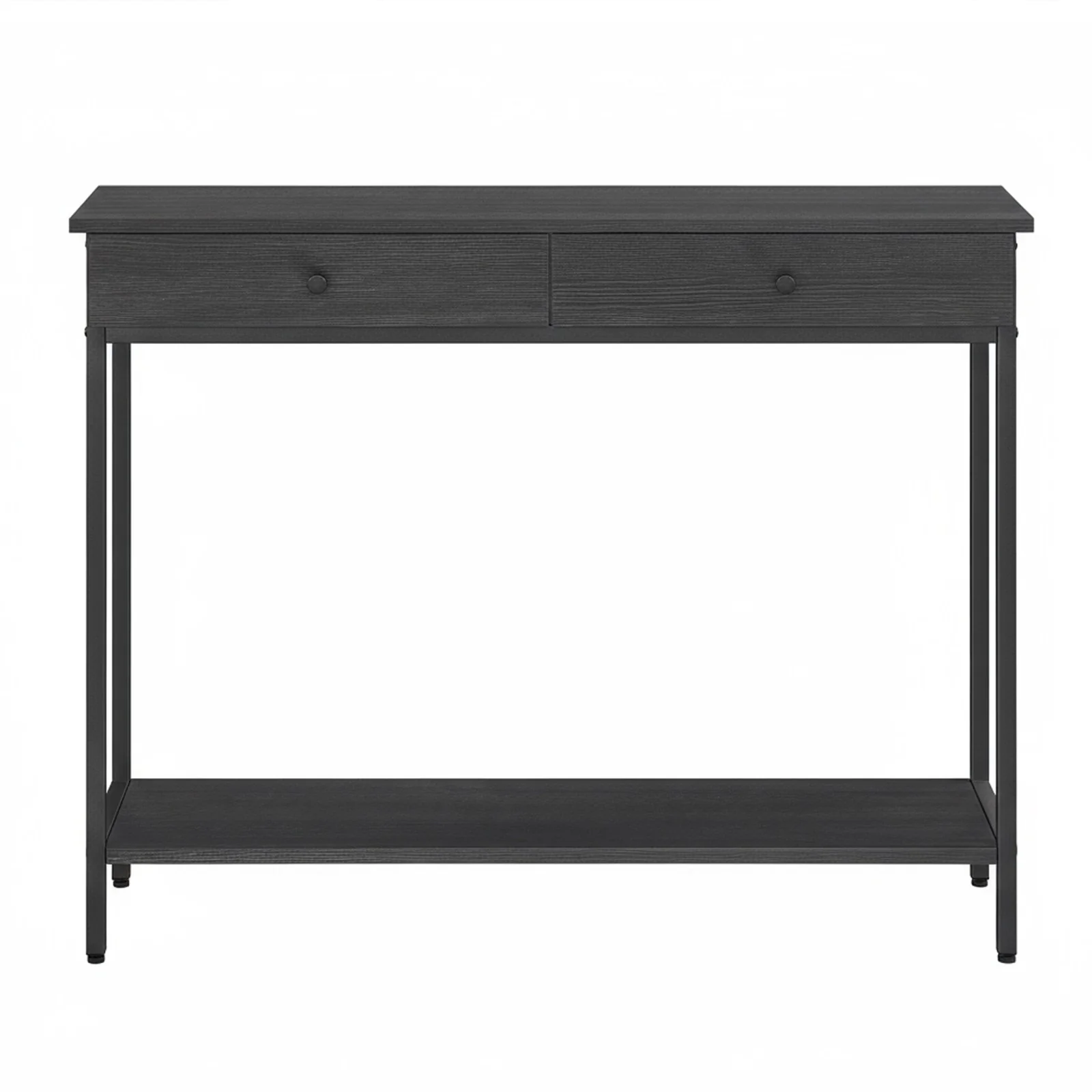 Konsolentisch mit 2 Schubladen und Stahlgestell vintagebraun-schwarz - Image 2