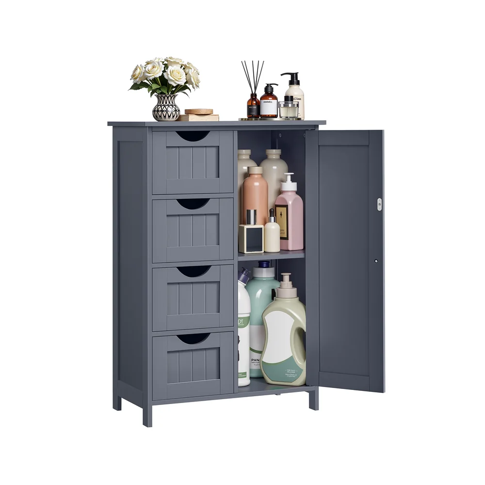 Badezimmerschrank mit 4 Schubladen und 1 Schrank mit verstellbarer Ablage - Image 3