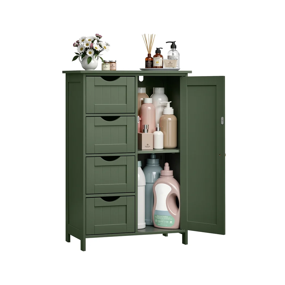 Badezimmerschrank mit 4 Schubladen und 1 Schrank mit verstellbarer Ablage - Image 8