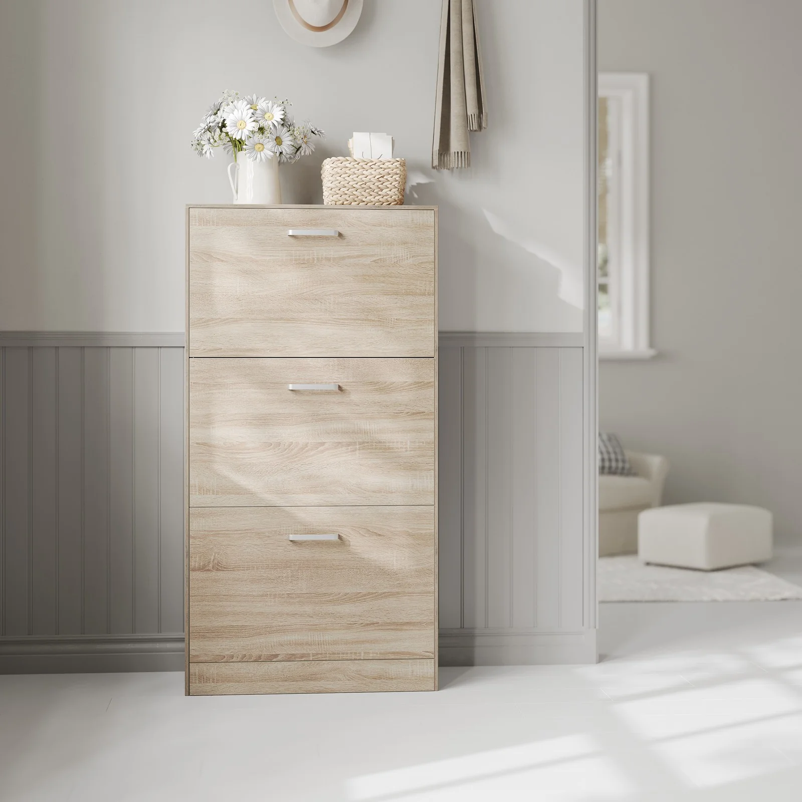 Schuhschrank mit Klappen und verstellbaren Trennwänden - Image 2