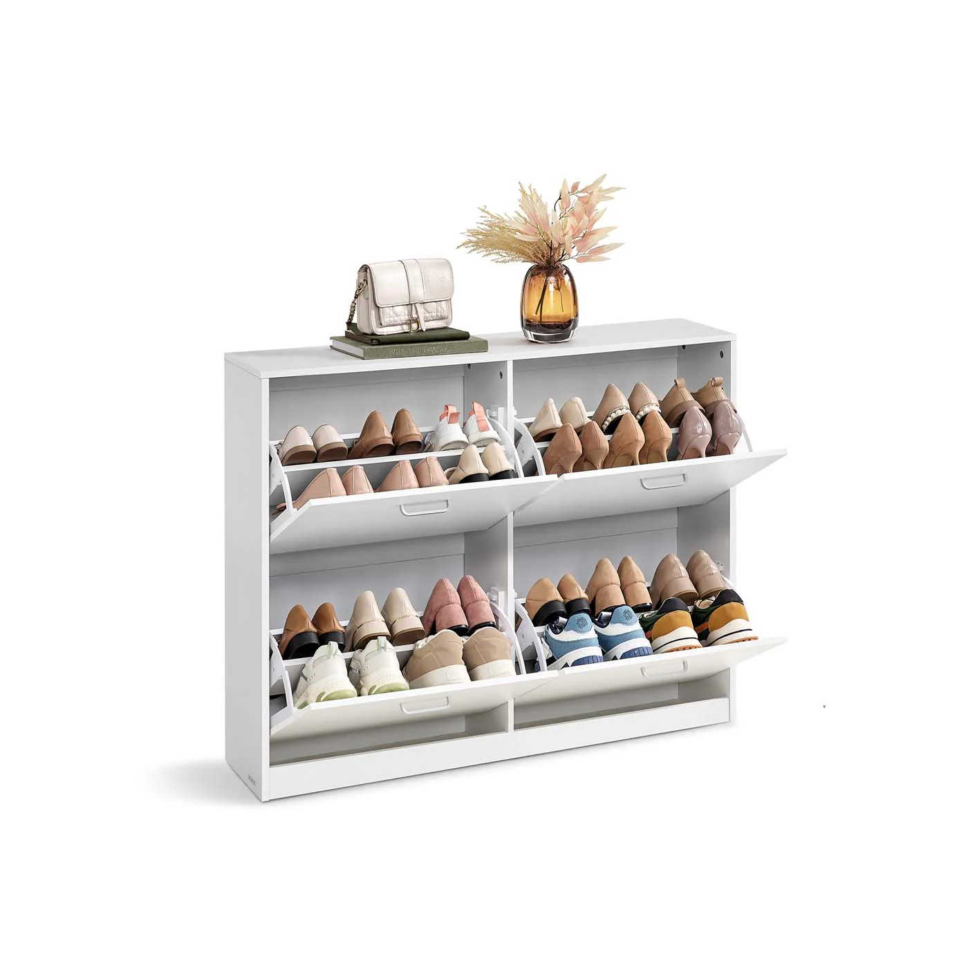 Schuhschrank mit vier Klappen und verstellbarer Trennwand für Flur - Image 2