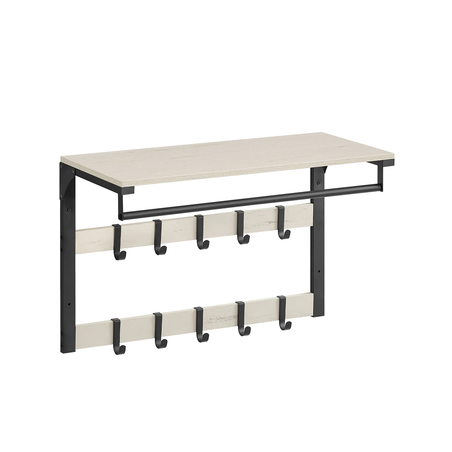 Wandgarderobe mit Ablage und 10 abnehmbaren Haken - Image 5
