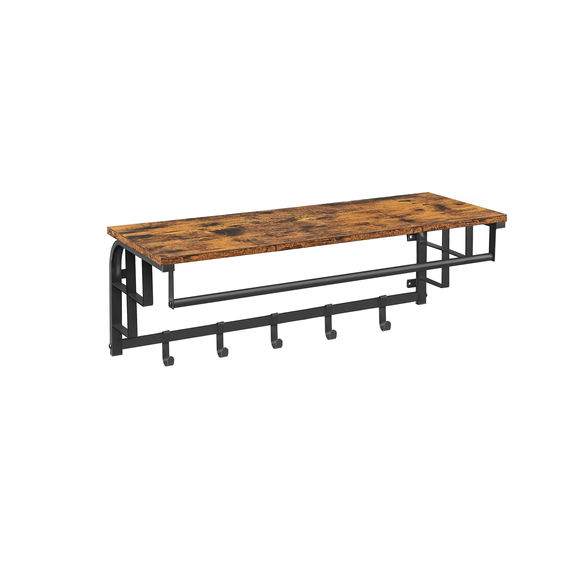 Wandgarderobe mit Ablage und 5 abnehmbaren Haken