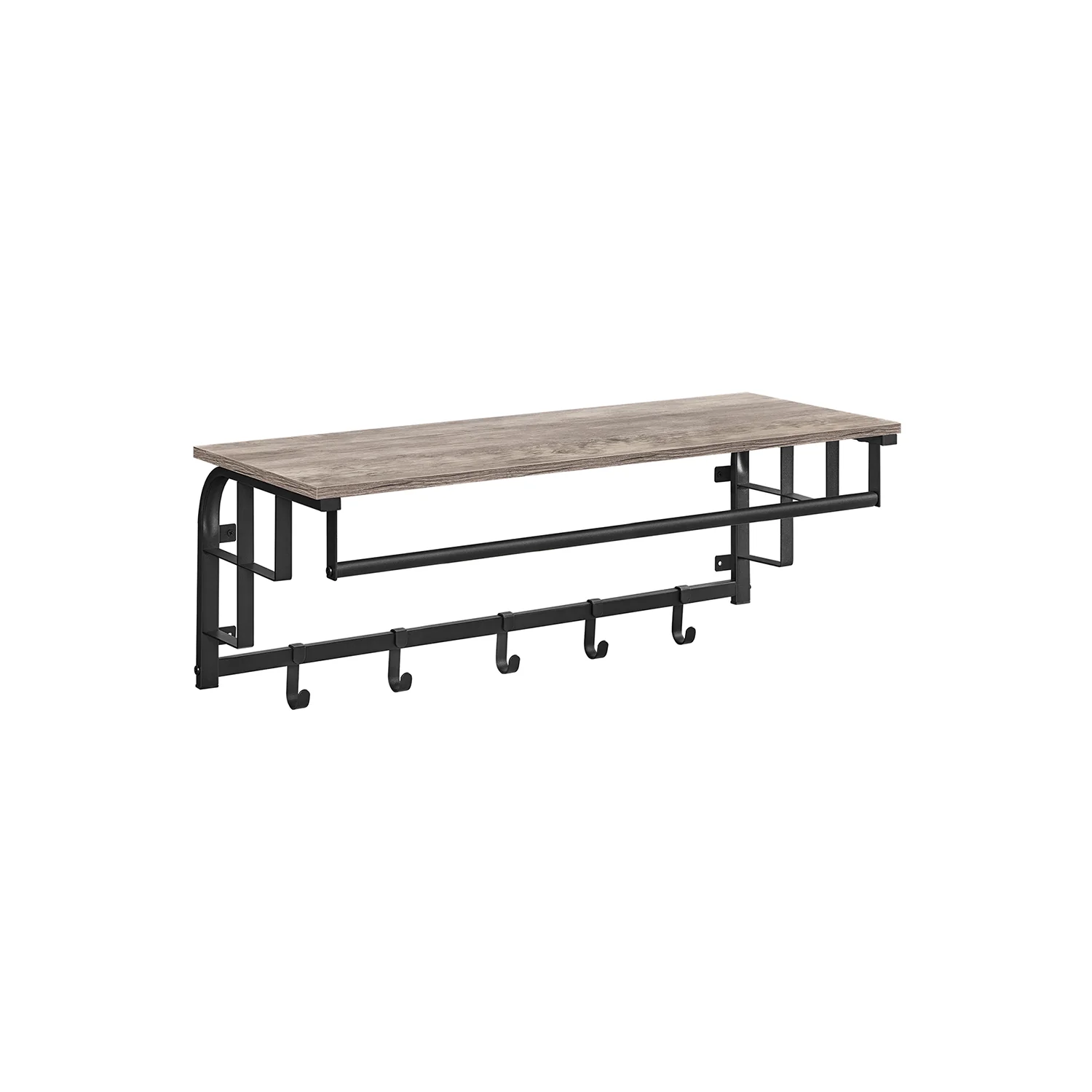 Wandgarderobe mit Ablage und 5 abnehmbaren Haken - Image 2